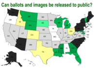map of state policies on release of ballot images